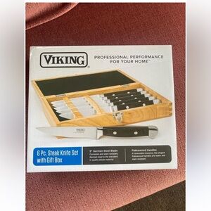 VIKING STEAKHOUSE PAKKA WOOD 6-PIECE STEAK KNIFE
SET WITH GIFT BOX (BLACK)
$159